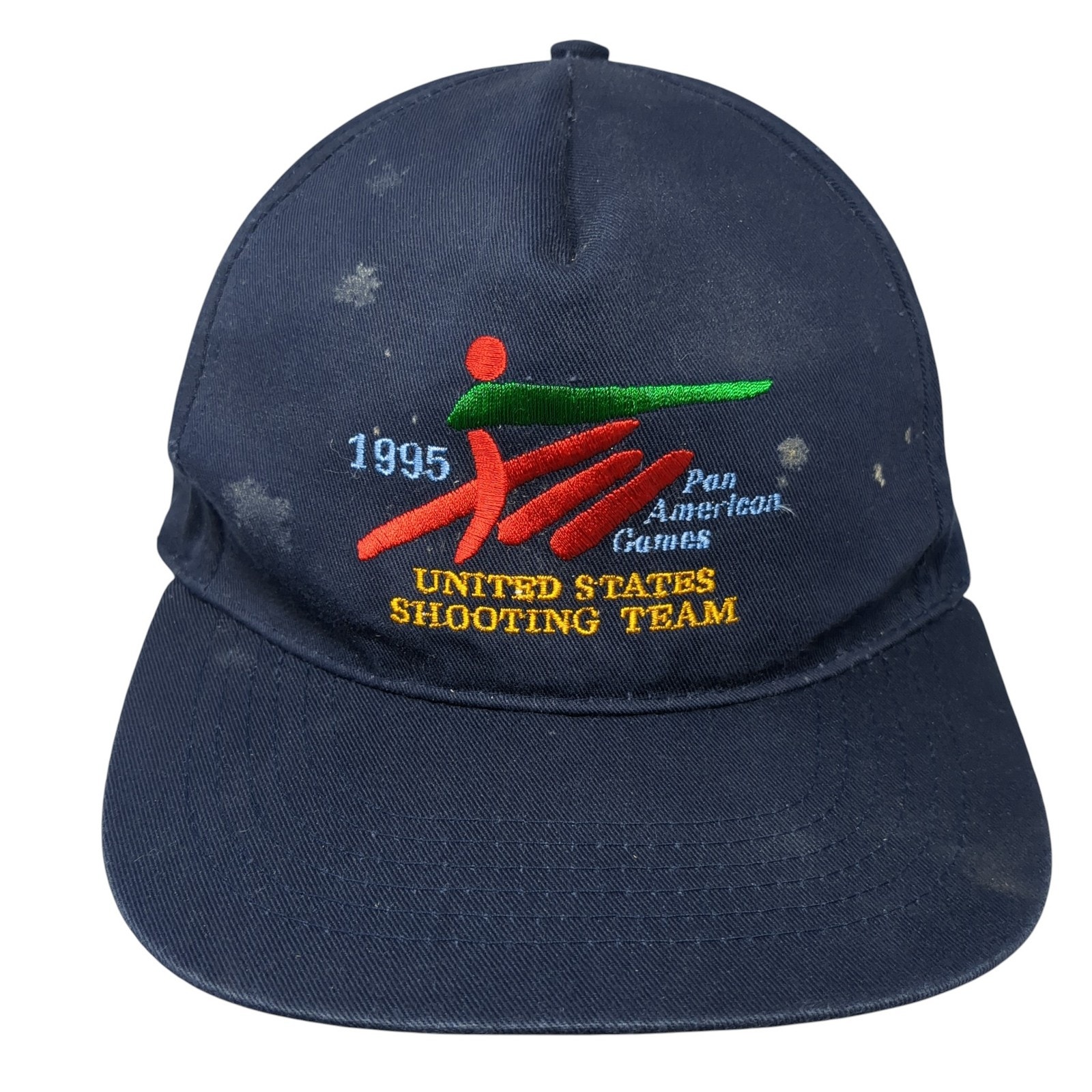 1995 United States Shooting Team Snapback Hat Blue One Size Embroidered Vintage